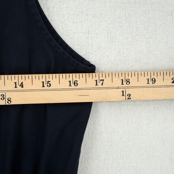 ALI GOLDEN Slit Back Jumpsuit XS Navy Blue Sleeveless Wide Leg Cropped - Picture 11 of 16